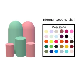 kit 2 capas painel romano 2mx1m + 1 trio de capas cilindros p,m,g veste facil com elástico