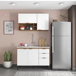Cozinha Modulada Firenze Fi0011 Amêndola Branco - Demóbile