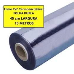Bobina Filme PVC Termoencolhivel 45 cm -15 metros FOLHA DUPLA