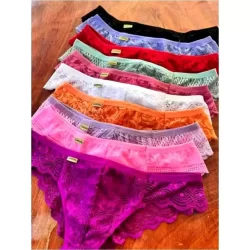 kit  5 Calcinha Fio Dental Renda Tanga Sexy Lingerie Feminina Moda Intima Sensual Atacado