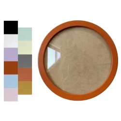 Moldura Redonda Colorida em MDF Laqueado para Quadros Decorativos com Fundo MDF e Vidro