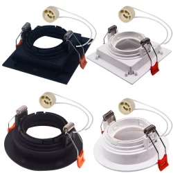 Spot Embutido Recuado Direcionável GU10 MR16 com Rabicho sem lampadas Kit de 02 até 15 peças