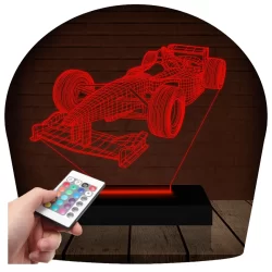 Luminária Led 3d | Fórmula 1 Corrida | Abajur Presente Criativo Decoração
