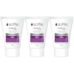 Kit com 3 Desodorantes Antitranspirantes - Soffie Clinical Women 48h