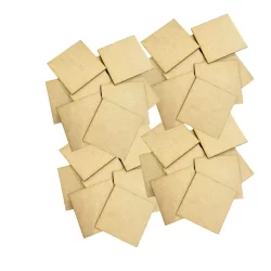 Kit 100 plaquinhas mdf cru 5x5 cm base para artesanato biscuit imã jogo memoria mosaico arte em mdf