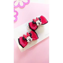 Parzinho de Laço da Minnie / Xuxinha de cabelo infantil Minnie / Aplique de tênis da Minnie e Mickey