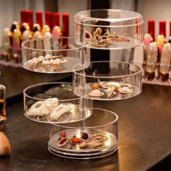 Organizador De Maquiagem E Joias Multiuso Rotativo 5 Ou 3 Camadas