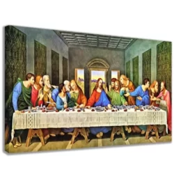 QUADRO DECORATIVO SANTA CEIA DE LEONARDO DA VINCI SENHOR JESUS CRISTO SALA DE JANTAR, NATAL, CASA, QUARTO