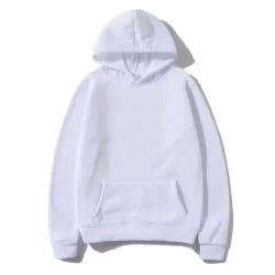 Blusa Moletom Unissex com Capuz e Bolso Branco