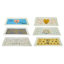 Porta Brincos de Porcelana Decorativo Pratinho Porta Joias