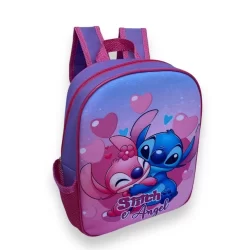 Mochila Escolar Infantil Lilo Stitch e Angel Namorada  Menina Feminina Para Creche Passeio Personagem Desenho
