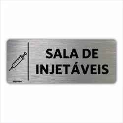 Placa Sala de Injetáveis - 8x20cm - laboratório vacina exame