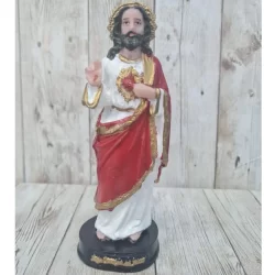 Imagem Sagrado Coracao De Jesus 15Cm Resina Protecao Catolica