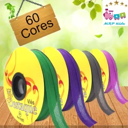 Viés de Algodão Largo 35mm x 20m - Destaque Peripan 60 Cores Disponíveis