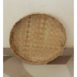 PENEIRA DECORATIVA 25CM DE PALHA CARNAÚBA NATURAL, Artesanal, Boho, Rústica, Cozinha