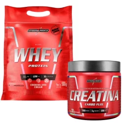 Kit 1x Whey Protein Nutri  900g Refil + 1x Creatina 300g Carbo Fuel Integral Médica
