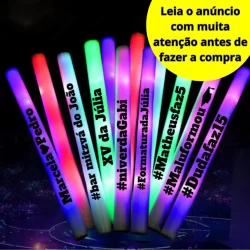Adesivos Personalizados Para Bastão de Plástico Led Festa de Casamento Formatura 20x2,5cm