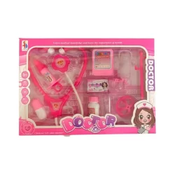 Brinquedo Kit Médico Infantil Pequena Doutora Rosa 10 Peças