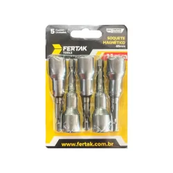 Kit Jogo de Soquete Bits Ponta Canhão Para Parafusadeira Crv 5 Peças