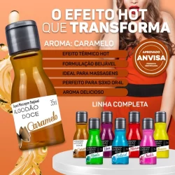 ÓLEO BEIJÁVEL ALGODÃO DOCE 35ML HOT PARA UMA SENSAÇÃO QUE AQUECE