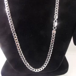 Corrente Grumet 60cm - 4mm em Prata 925 Escama Peixe Italiana OFERTA
