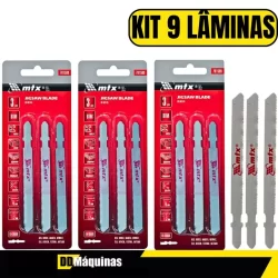 Kit Com 9 Lâminas Para Serra Tico Tico 75x2,5mm Em Aço - MTX