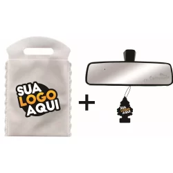 KIT 50 AROMATIZANTES  E 50 LIXEIRAS BRANCAS PERSONALIZADAS