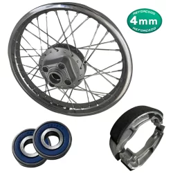 Roda Traseira Cg 83/89 Today Titan 125 95/99 C/ Rolamento + Lona de Freio