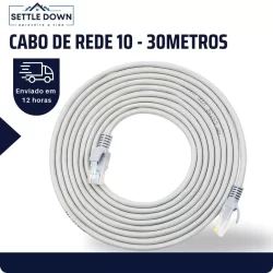 Cabo de Rede LAN Ethernet RJ45 CAT5e 10m 15m 20m e 30m Metros Cat5 e Montado 8P8C Homologado Pronto Cabo ethernet