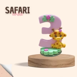 Vela Safari Rosa em Biscuit