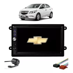 Kit Central Multimídia Mp5 2din Onix/Prisma/ Cobalt/ Spin( até 2021)Espelhamento Bluetooth + moldura + câmera de ré