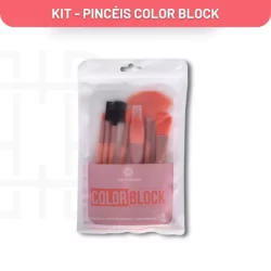 Conjunto de Pincéis Para Maquiagem Laranja Ana Hickmann