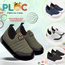 Tênis Ploc Street Calce Fácil Slip On Flat Anatômico Verde Militar