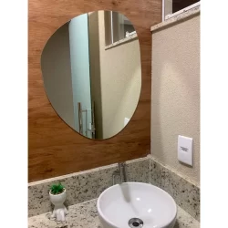 Espelho Organico Grande Decorativo Abstrato Super Luxo Para Banheiro Sala