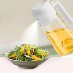 Galheteiro com Borrifador 2 Em 1 Spray Azeite Óleo Vinagre Vidro 450ml