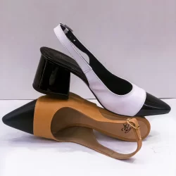 SlingBack Scarpin Aberto Salto Médio Bloco
