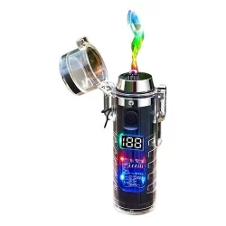 isqueiro elétrico recarregável impermeável  usb, com lanterna - AL-B5777