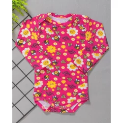 Body para Bebê Longo em Cotton 97% Algodão e 3% Elastano Abelha
