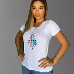 Blusa feminina T-Shirt com estampa Nossa Senhora