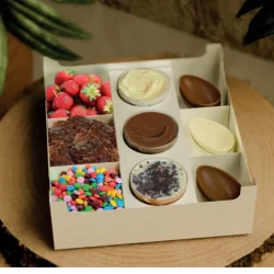 5 CAIXA FONDUE DEGUSTAÇÃO BRANCA OVO PASCOA 8x24,5x22 cm 5025 (PÁSCOA IDEIA 2025)