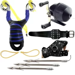 Estilingue Atiradeira Kit Pesca M32 SPINCAST Luva Esquerda