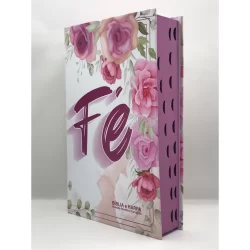 Bíblia Sagrada Tamanho Grande Capa Dura Com Harpa Palavras de Jesus em Vermelho Fé Flores Rosa