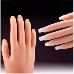Mão De Treino de Silicone Manicure Flexível Não Articulada Unhas