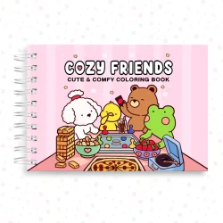 Livro de Colorir 180 G Comfy Days Cozy Friends Little Spooky Caderno Pintura Ursinhos Fofo Acetato