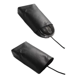 Capa para Mouse de Computador PC Impermeável em Napa Preta