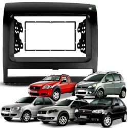 Moldura de Paine 7 Polegadas 2 Din Fiat Palio Siena Idea até 2012 Preto