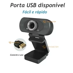 Câmera Full HD 1080P externa para videoconferência compatível com computadores desktop e laptops
