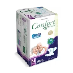 Fralda Geriátrica Descartável Confort Master Adulto Tamanho M Com 30 Unidades