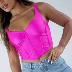 Cropped Acetinado Barbatana S/ Bojo