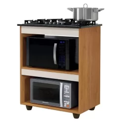 Balcão de Cozinha para Cooktop 5 Bocas Turim Nature/off White Kaiki